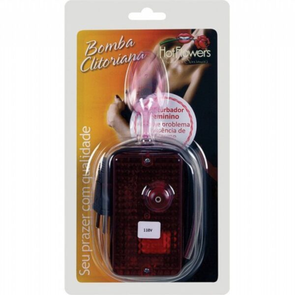 BOMBA CLITORIANA ELÉTRICA TRANSPARENTE - HOT FLOWERS 220V OU 110V - Imagem 2