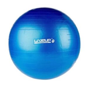 BOLA DE PILATES - 65 CM ANTI-ESTOURO AZUL OU PRETA - LIVEUP