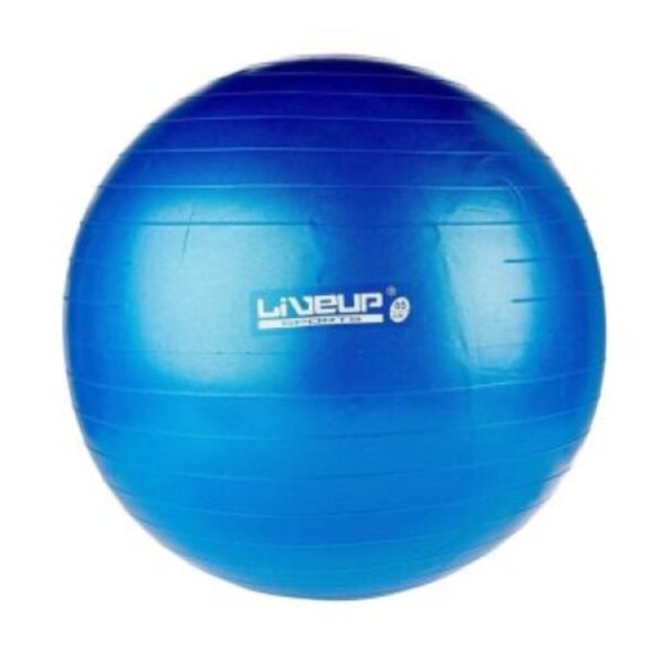 BOLA DE PILATES - 65 CM ANTI-ESTOURO AZUL OU PRETA - LIVEUP